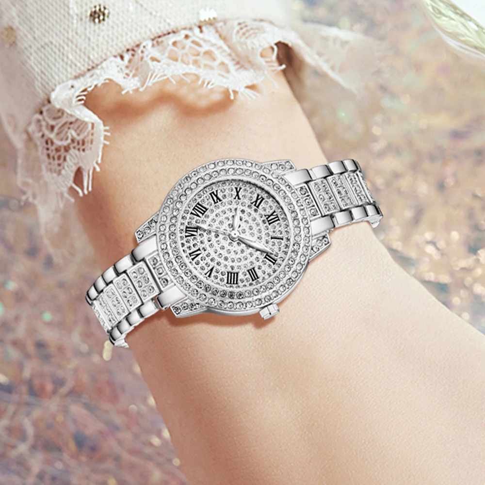 3-teiliges Set: Silberlegierun – Luxury Watch Gift For Her Bewertung und Preis