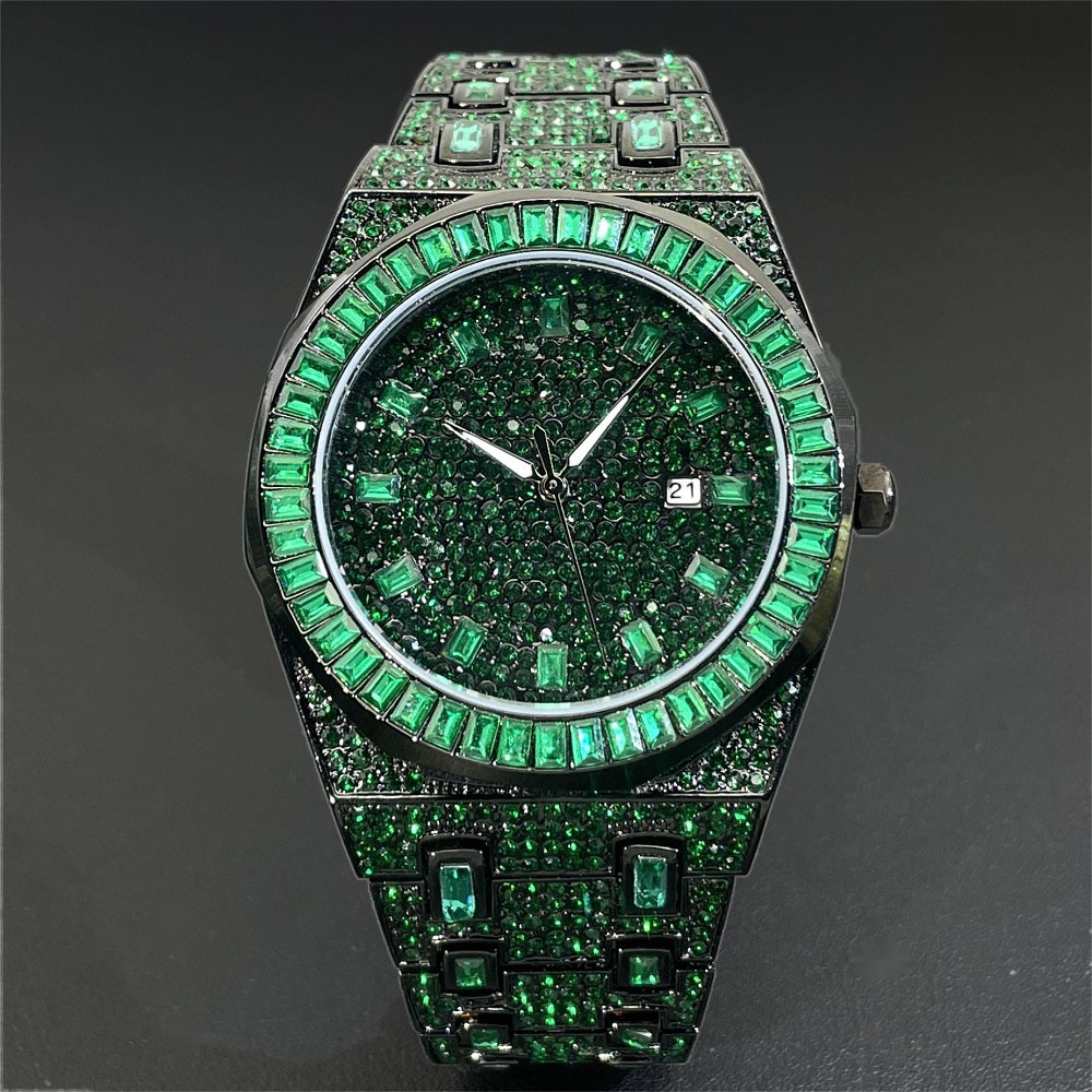 2024 Hip Hop Grün Diamant Uhr  – Luxury Watch Iceberg Bewertung und Preis